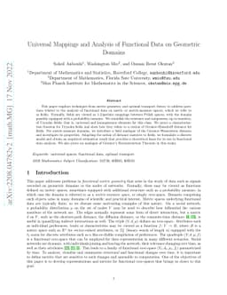 Universal Mappings and Analysis of Functional Data on Geometric Domains