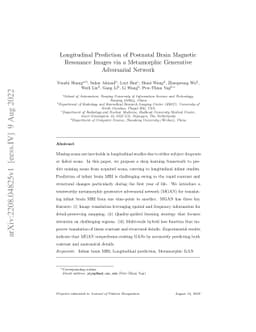 Longitudinal Prediction of Postnatal Brain Magnetic Resonance Images via
  a Metamorphic Generative Adversarial Network