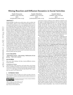 Mining Reaction and Diffusion Dynamics in Social Activities