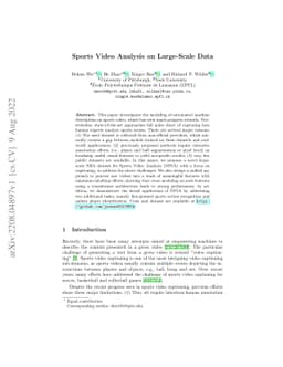 Sports Video Analysis on Large-Scale Data