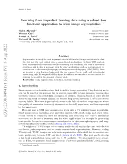 Learning from imperfect training data using a robust loss function:
  application to brain image segmentation