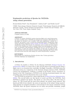 Explainable prediction of Qcodes for NOTAMs using column generation
