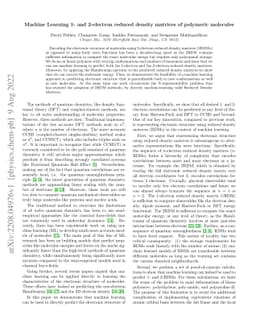 Machine Learning 1- and 2-electron reduced density matrices of polymeric
  molecules