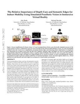 The Relative Importance of Depth Cues and Semantic Edges for Indoor
  Mobility Using Simulated Prosthetic Vision in Immersive Virtual Reality