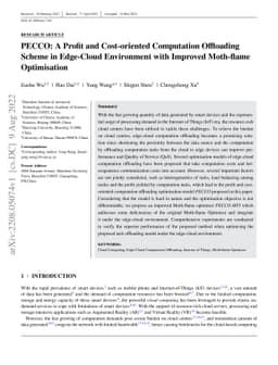 PECCO: A Profit and Cost-oriented Computation Offloading Scheme in
  Edge-Cloud Environment with Improved Moth-flame Optimisation