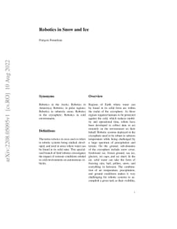 Robotics in Snow and Ice