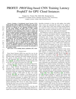 PROFET: Profiling-based CNN Training Latency Prophet for GPU Cloud
  Instances