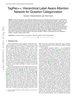 TagRec++: Hierarchical Label Aware Attention Network for Question
  Categorization