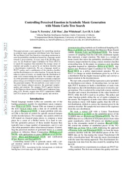 Controlling Perceived Emotion in Symbolic Music Generation with Monte
  Carlo Tree Search