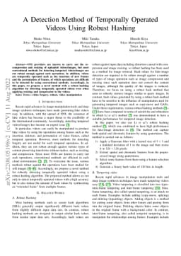 A Detection Method of Temporally Operated Videos Using Robust Hashing