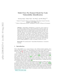 Multi-View Pre-Trained Model for Code Vulnerability Identification