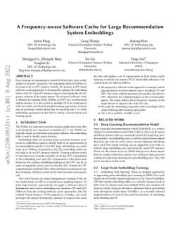 A Frequency-aware Software Cache for Large Recommendation System
  Embeddings