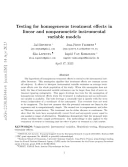 Testing for homogeneous treatment effects in linear and nonparametric
  instrumental variable models