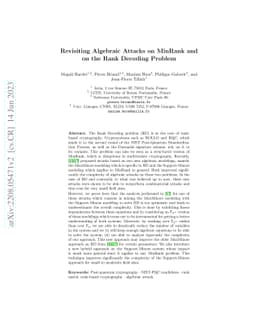 Revisiting Algebraic Attacks on MinRank and on the Rank Decoding Problem