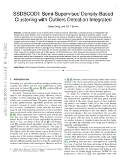 SSDBCODI: Semi-Supervised Density-Based Clustering with Outliers
  Detection Integrated