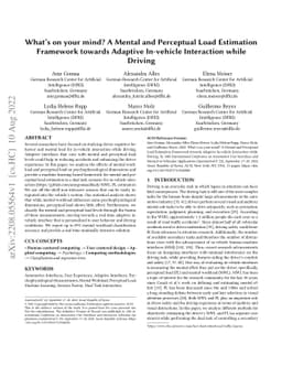What's on your mind? A Mental and Perceptual Load Estimation Framework
  towards Adaptive In-vehicle Interaction while Driving