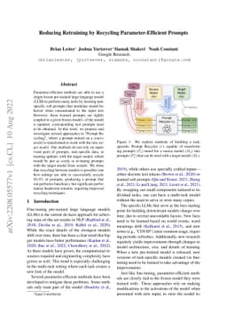 Reducing Retraining by Recycling Parameter-Efficient Prompts