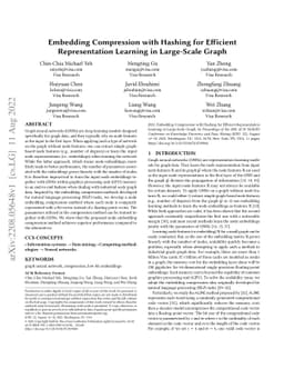 Embedding Compression with Hashing for Efficient Representation Learning
  in Large-Scale Graph