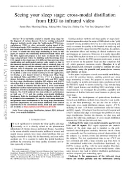 Seeing your sleep stage: cross-modal distillation from EEG to infrared
  video