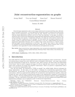Joint reconstruction-segmentation on graphs