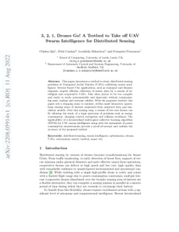 3, 2, 1, Drones Go! A Testbed to Take off UAV Swarm Intelligence for
  Distributed Sensing