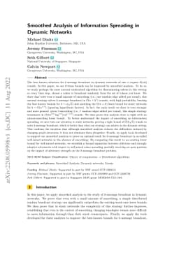Smoothed Analysis of Information Spreading in Dynamic Networks