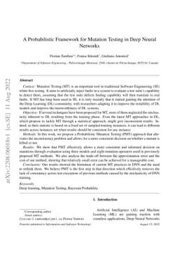 A Probabilistic Framework for Mutation Testing in Deep Neural Networks