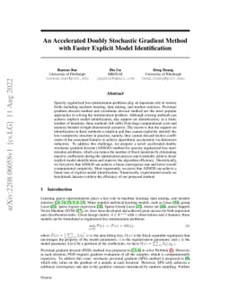 An Accelerated Doubly Stochastic Gradient Method with Faster Explicit
  Model Identification