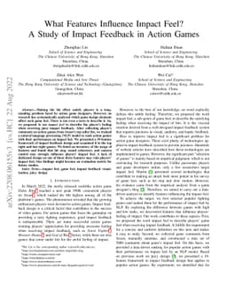 What Features Influence Impact Feel? A Study of Impact Feedback in
  Action Games