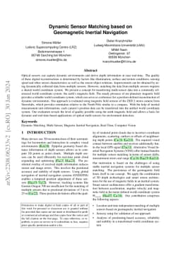 Dynamic Sensor Matching based on Geomagnetic Inertial Navigation