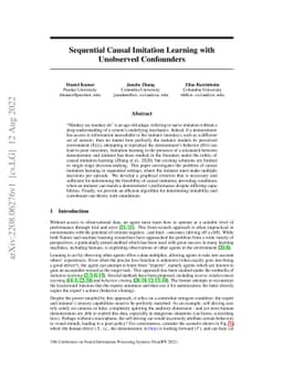 Sequential Causal Imitation Learning with Unobserved Confounders