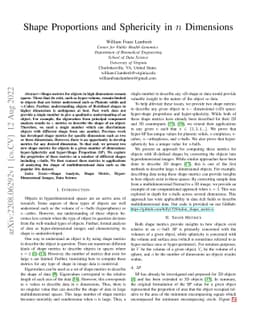 Shape Proportions and Sphericity in n Dimensions