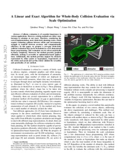 A Linear and Exact Algorithm for Whole-Body Collision Evaluation via
  Scale Optimization