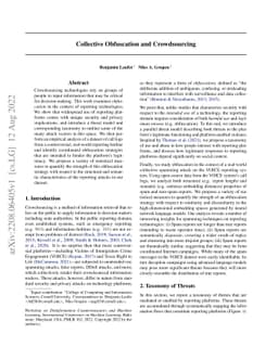 Collective Obfuscation and Crowdsourcing