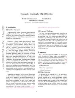 Contrastive Learning for Object Detection