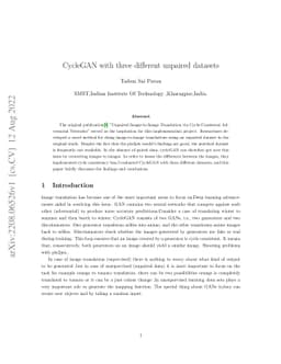 CycleGAN with three different unpaired datasets