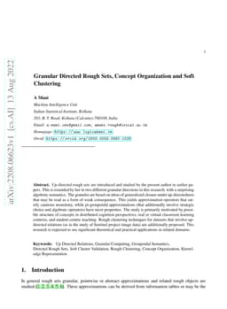 Granular Directed Rough Sets, Concept Organization and Soft Clustering