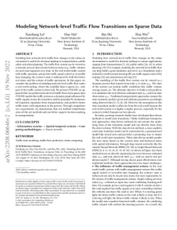 Modeling Network-level Traffic Flow Transitions on Sparse Data