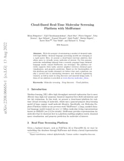Cloud-Based Real-Time Molecular Screening Platform with MolFormer