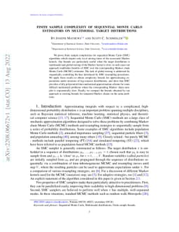 Finite Sample Complexity of Sequential Monte Carlo Estimators on
  Multimodal Target Distributions