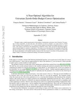A Near-Optimal Algorithm for Univariate Zeroth-Order Budget Convex
  Optimization