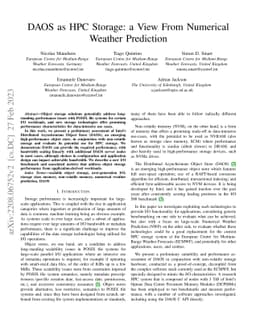 DAOS as HPC Storage, a view from Numerical Weather Prediction