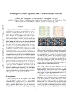 Semi-Supervised Video Inpainting with Cycle Consistency Constraints