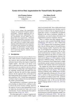 Syntax-driven Data Augmentation for Named Entity Recognition