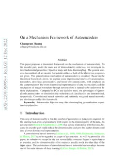 On a Mechanism Framework of Autoencoders