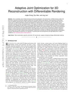 Adaptive Joint Optimization for 3D Reconstruction with Differentiable
  Rendering