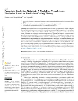 Pyramidal Predictive Network: A Model for Visual-frame Prediction Based
  on Predictive Coding Theory