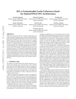 ECI: a Customizable Cache Coherency Stack for Hybrid FPGA-CPU
  Architectures
