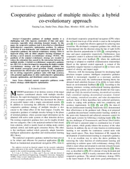 Cooperative guidance of multiple missiles: a hybrid co-evolutionary
  approach