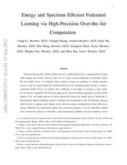 Energy and Spectrum Efficient Federated Learning via High-Precision
  Over-the-Air Computation